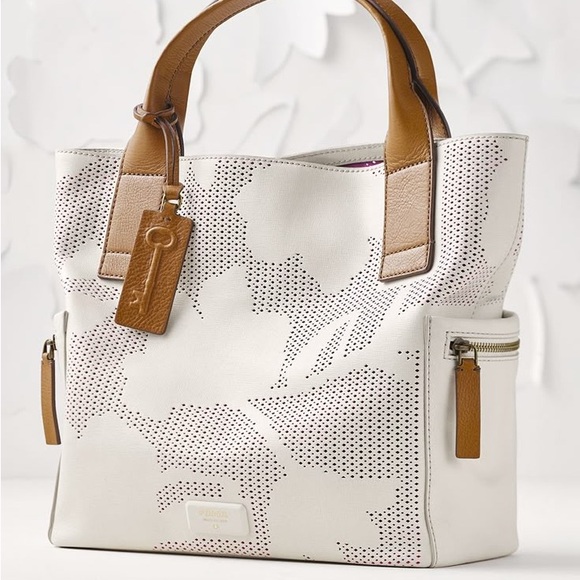 Fossil Ivory Emerson Satchel w/ Detachable Pouch - Picture 1 of 11